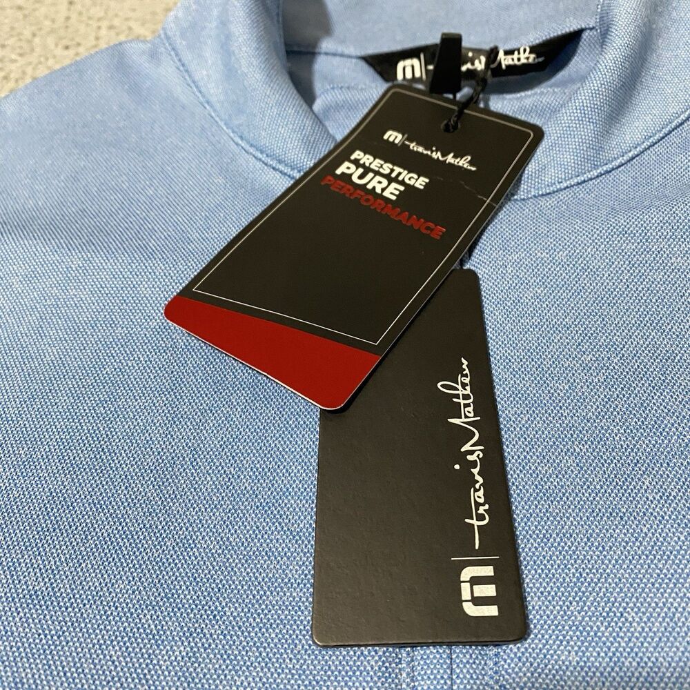 MaxLite Lighting Shirt Travis Mathew Mens Large Blue 1/4 Zip Employee Office NEW - Picture 8 of 11